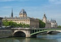 Notre-Dame bridge over Seine river, Paris, France Royalty Free Stock Photo