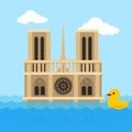 Notre Dame Cathedral flat vector