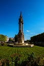 Notre dame cathedral gardens in Paris Royalty Free Stock Photo