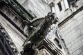 Notre Dame Cathedral Gargoyle in Rain Royalty Free Stock Photo