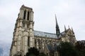 Notre Dame Paris with gargoyles cathedral in France.