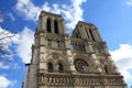 Notre Dame Paris with gargoyles cathedral in France.