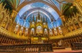 Notre Dame Cathedral interior. Altar view. Montreal, Canada.