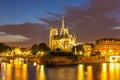 Notre Dame Cathedral Paris dusk Royalty Free Stock Photo