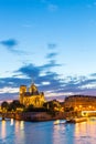 Notre Dame Cathedral Paris dusk Royalty Free Stock Photo