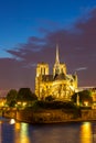 Notre Dame Cathedral Paris dusk Royalty Free Stock Photo