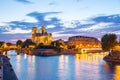 Notre Dame Cathedral Paris dusk Royalty Free Stock Photo