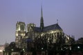 Notre Dame cathedral in Paris at night