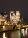 Notre Dame Cathedral in Paris At Night