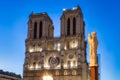 Notre Dame Cathedral in Paris by the Seine River at dawn, France Royalty Free Stock Photo