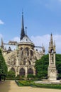 Notre Dame Cathedral, medieval Catholic church - landmark attraction in Paris, France. UNESCO World Heritage Site