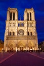 Notre Dame cathedral sunset in Paris France Royalty Free Stock Photo