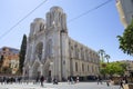 The Notre-Dame church, built in 1864, is the largest church in Nice. Basilica Notre-Dame, Nice, Cote d`Azur, France Royalty Free Stock Photo