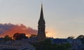 Notre-Dame-de-Boulogne church, also known as Notre-Dame-des-Menus at sunset , Boulogne-Billancourt, Parisian region. Royalty Free Stock Photo