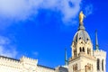 Notre dame de Fourviere in the clear sky day, Lyon, France Royalty Free Stock Photo