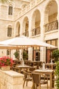 Notre Dame de Jerusalem, outdoor cafe