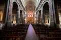 View of interior of Notre-Dame de la Daurade and central nave, with hemispherical apse and altar, Toulouse, France Royalty Free Stock Photo