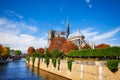 Notre Dame de Paris along the Seine river Royalty Free Stock Photo