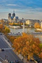 Notre-Dame de Paris on a bright fall day Royalty Free Stock Photo