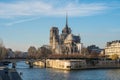 Notre Dame de Paris Cathedral, beautiful Cathedral in Paris. View from the River Seine. France Royalty Free Stock Photo