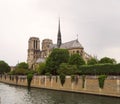 Notre Dame de Paris Cathedral, beautiful Cathedral in Paris. View from the River Seine, Paris, France Royalty Free Stock Photo