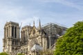 Notre Dame de Paris Cathedral After The Fire on 15 April 2019 Royalty Free Stock Photo