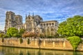 Notre Dame de Paris Cathedral After The Fire on 15 April 2019 Royalty Free Stock Photo