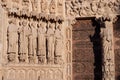 Notre Dame de Paris cathedral, Paris, France. Closeup of  ÃÂ©brasement of  the  Portal of the Last Judgement Royalty Free Stock Photo