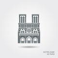 Notre Dame de Paris Cathedral, France. Vector flat icon