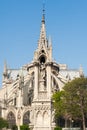 Notre-Dame de Paris cathedral from the gardens on a sunny day Royalty Free Stock Photo