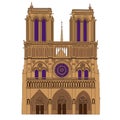 Notre Dame de Paris Cathedral illustration.