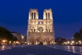 Notre-Dame de Paris Cathedral at night, France Royalty Free Stock Photo