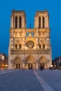 Notre Dame de Paris cathedral-night view Royalty Free Stock Photo