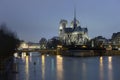 Notre Dame de Paris Cathedral at night.