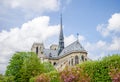 Notre Dame de Paris cathedral view of the east and south facades Royalty Free Stock Photo