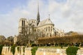 Notre Dame de paris Church cathedral, Photo image a Beautiful panoramic view of Paris Metropolitan City Royalty Free Stock Photo