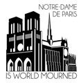 Notre Dame de Paris on fire. World mourned. Tragedy for France culture. Cathedral `Our lady of Paris`. Catholic church Royalty Free Stock Photo