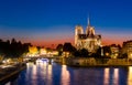 Notre-Dame de Paris French for `Our Lady of Paris ` is a medieval Catholic cathedral on the Cite Island in Paris Royalty Free Stock Photo