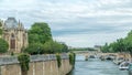 Notre Dame de Paris Garden on Cite Island timelapse, Paris, France Royalty Free Stock Photo