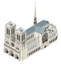 Notre-Dame de Paris isometric vector illustration