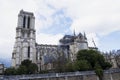 Notre-Dame de Paris medieval Catholic cathedral after the fire. Renovation work Royalty Free Stock Photo