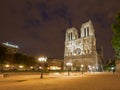 Notre Dame de Paris at night Royalty Free Stock Photo