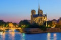 Notre Dame de Paris at night Royalty Free Stock Photo