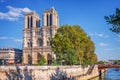 Notre Dame de Paris and the river Seine, Paris France