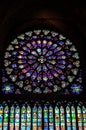 Notre dame de Paris stained glasses windows Royalty Free Stock Photo