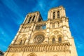 Notre-Dame de Paris in sunset during summer