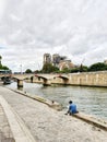 Notre dame de Paris under construction, Landmark of Paris, France