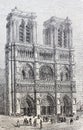 Notre-Dame de Paris in the vintage book the History of Arts by Gnedych P.P., 1885