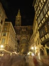 Notre-Dame de Strasbourg cathedral by night Royalty Free Stock Photo