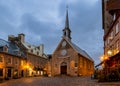Notre-Dame-des-Victoires Church in Old Quebec city, Canada Royalty Free Stock Photo